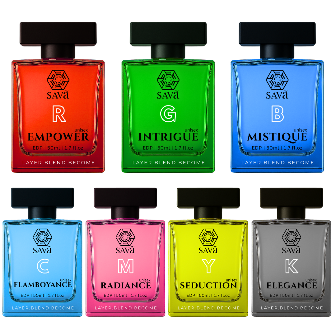 SEPT by SAVAA | 127 Luxury Perfume Layering combination Gift Set to Make Your Own Perfume | LAYER • BLEND • BECOME | SAVā - सवा - સવા - SAVA